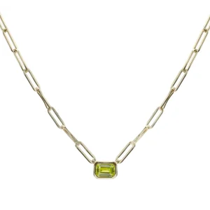 Collares Con Piedras | LINEARGENT Collares con piedras tono lima con eslabones dorados