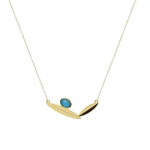 Collares Con Piedras | LINEARGENT Collares con piedras tono turquesa con diseño de hojas