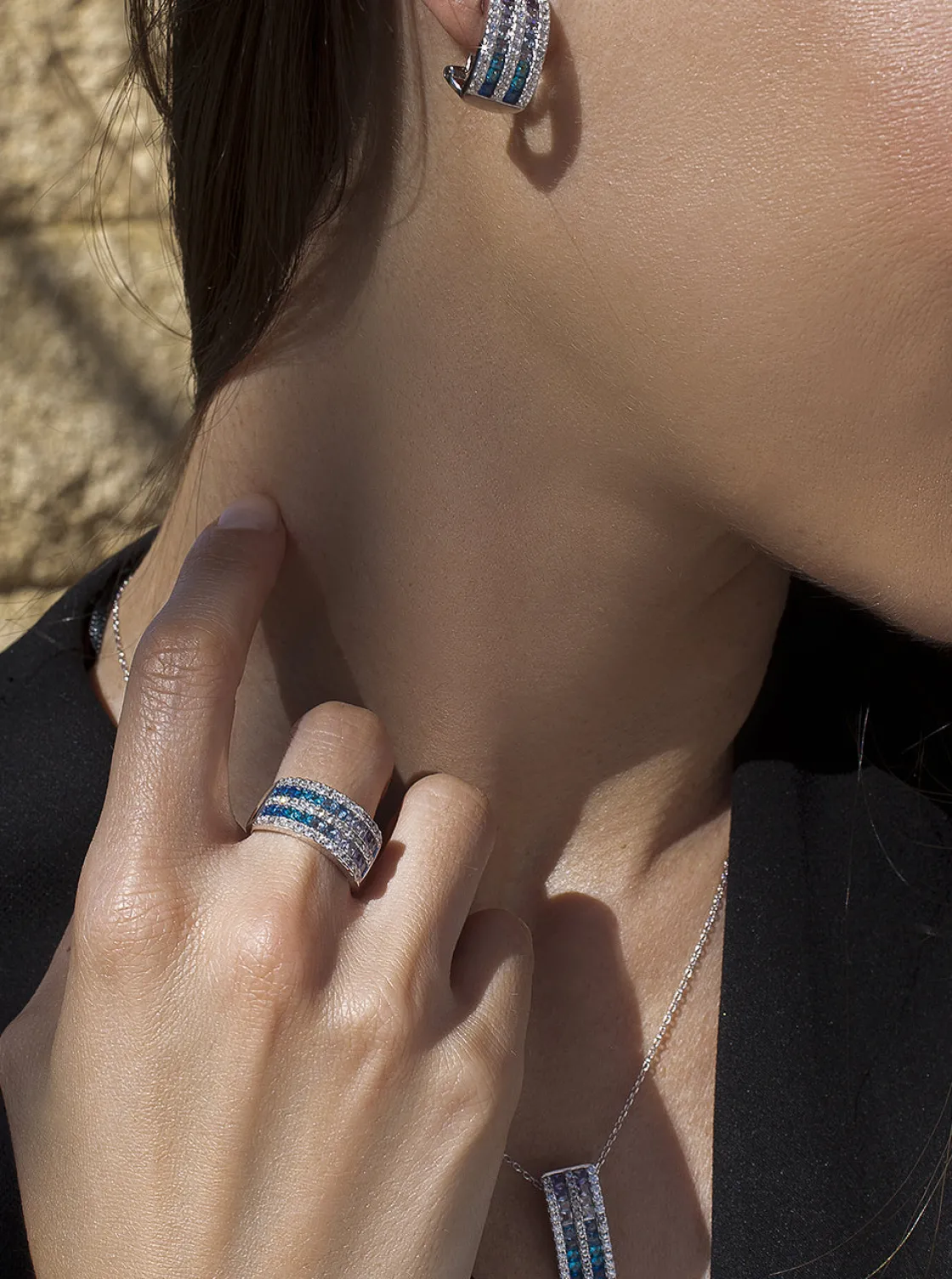 Collares Con Piedras | LINEARGENT Collares con piedras tonos azules y circonitas