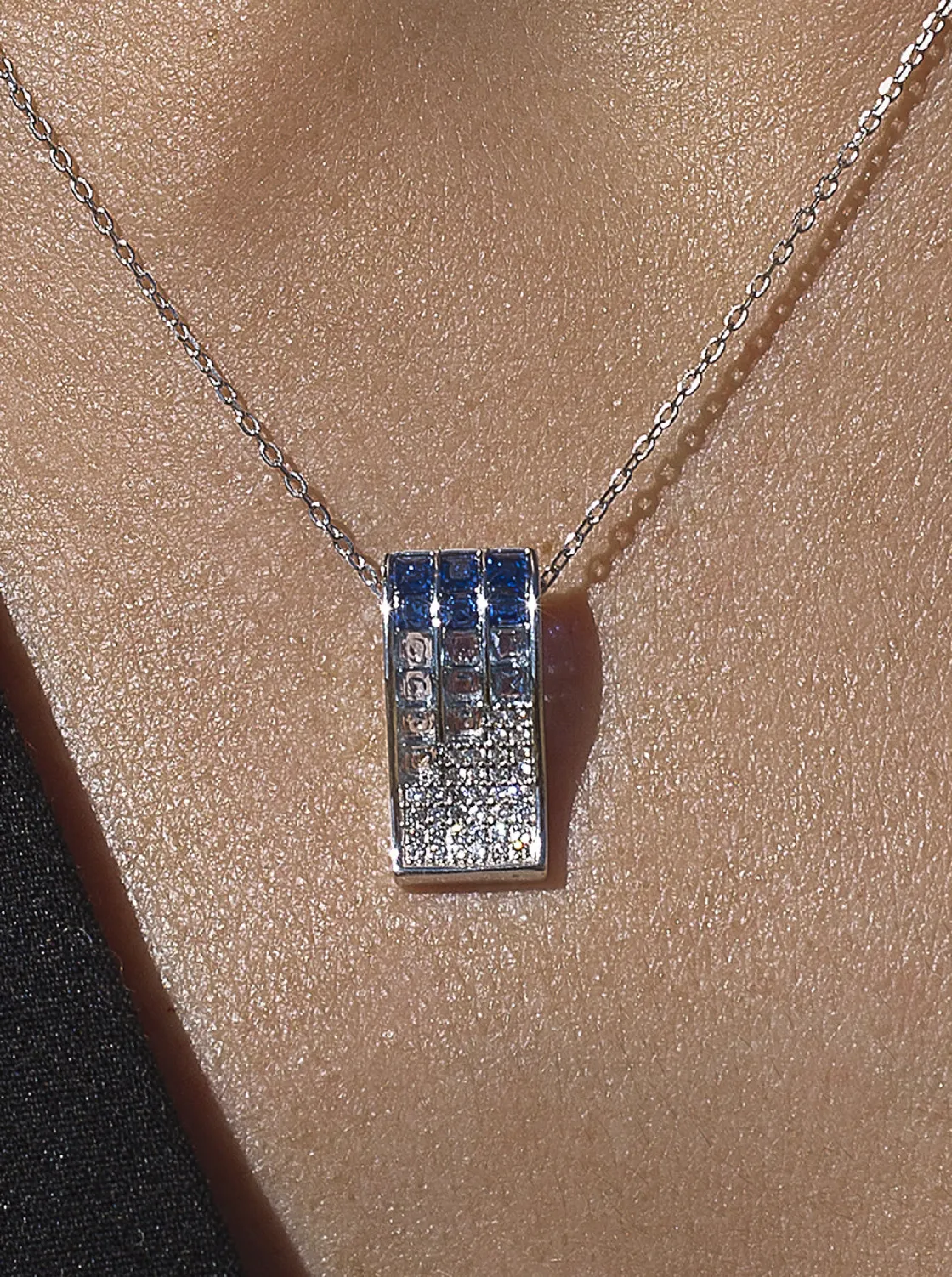 Collares Con Piedras | LINEARGENT Collares con piedras triple raíl tonos azules