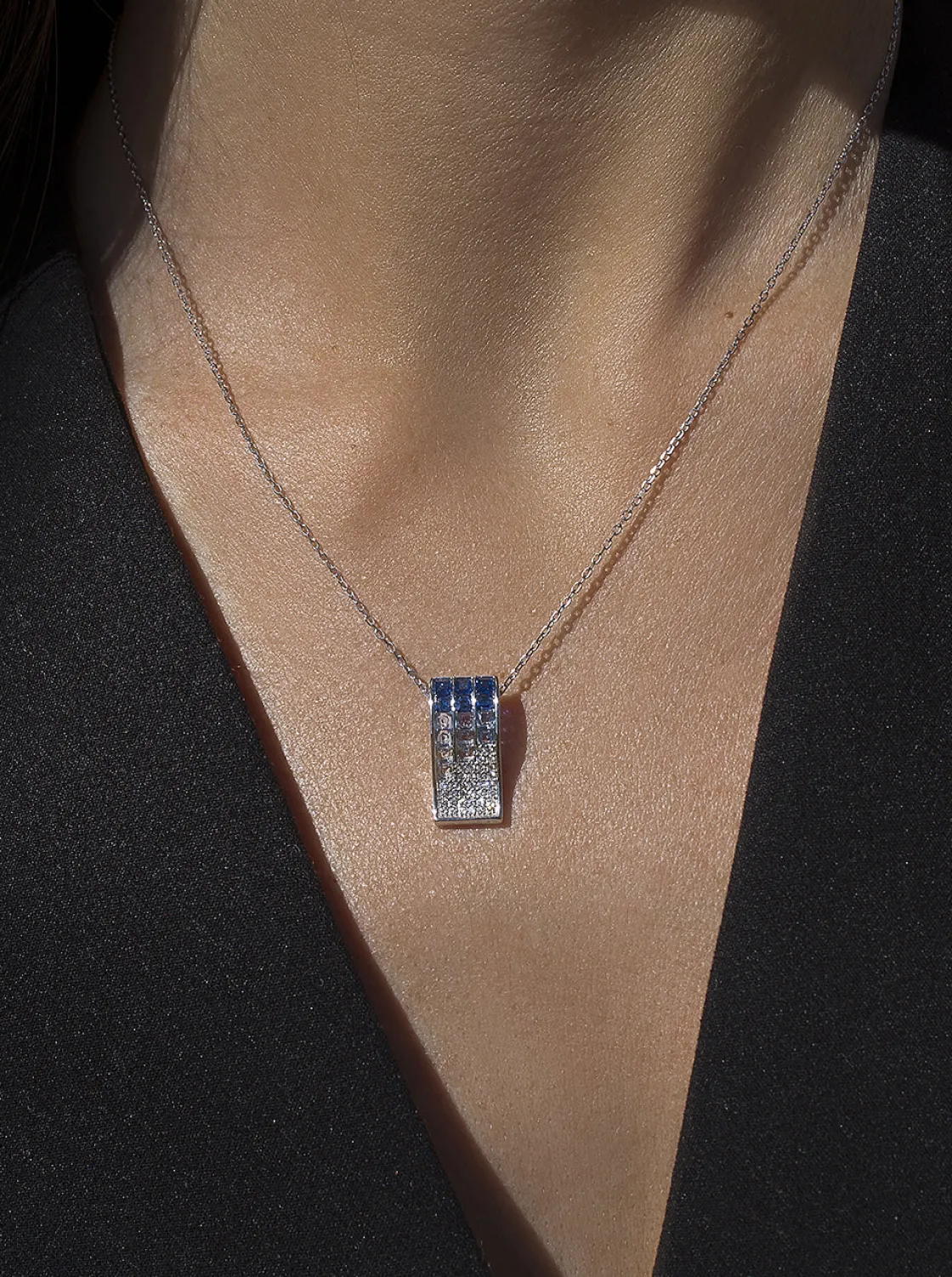 Collares Con Piedras | LINEARGENT Collares con piedras triple raíl tonos azules