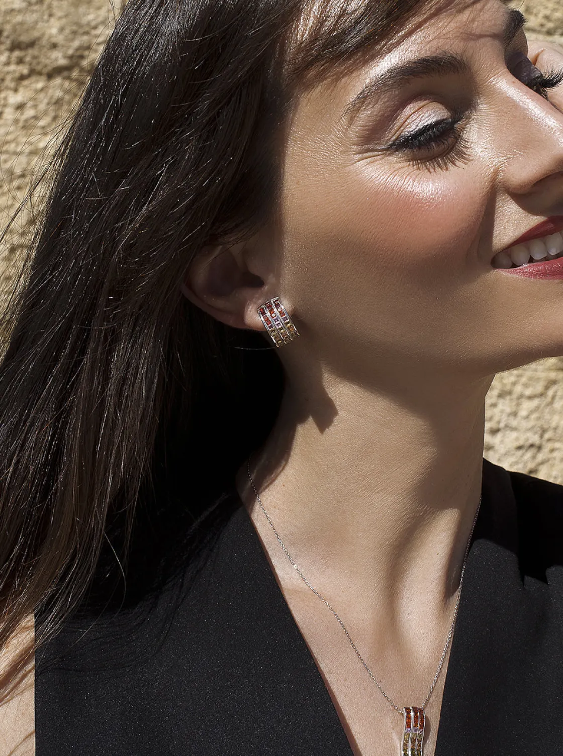 Collares Con Piedras | LINEARGENT Collares con piedras triple raíl tonos cálidos