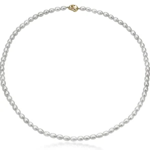 Colgante Perlas | Collares Cortos | LINEARGENT Collares cortos de perlas con detalle cierre de plata bañada en oro