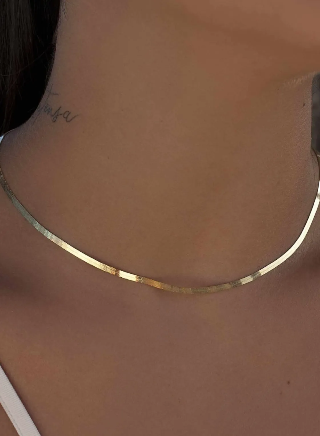 Collares Cortos | LINEARGENT Collares cortos de plata bañada en oro diseño snake