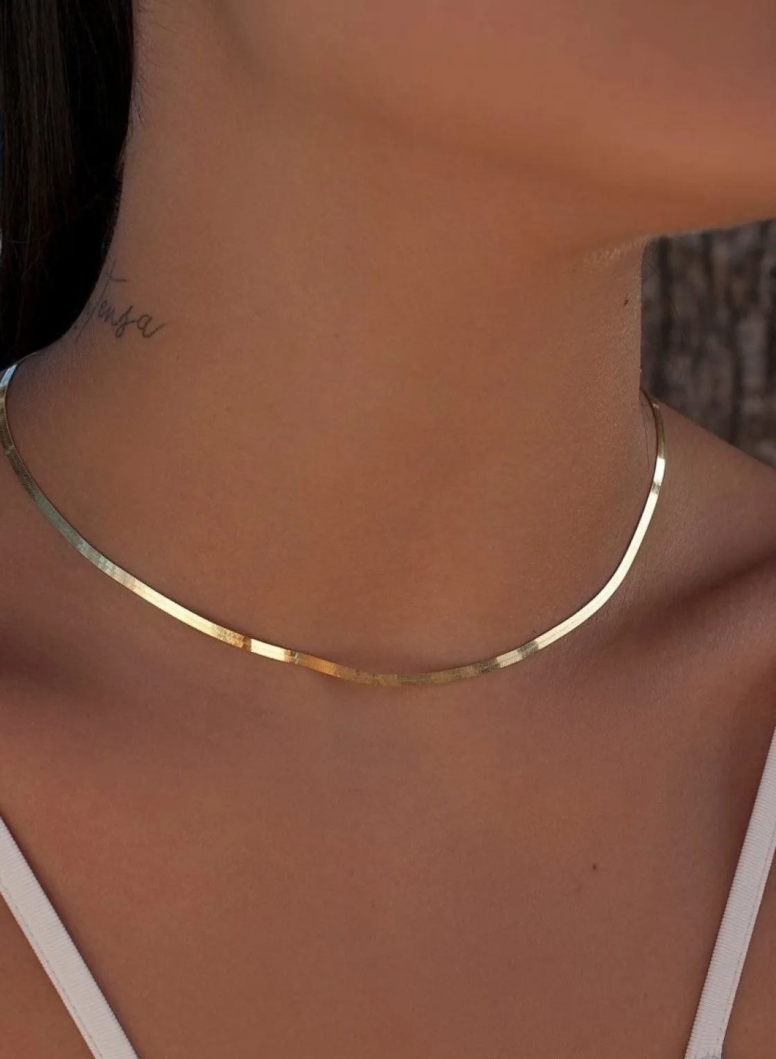Collares Cortos | LINEARGENT Collares cortos de plata bañada en oro diseño snake