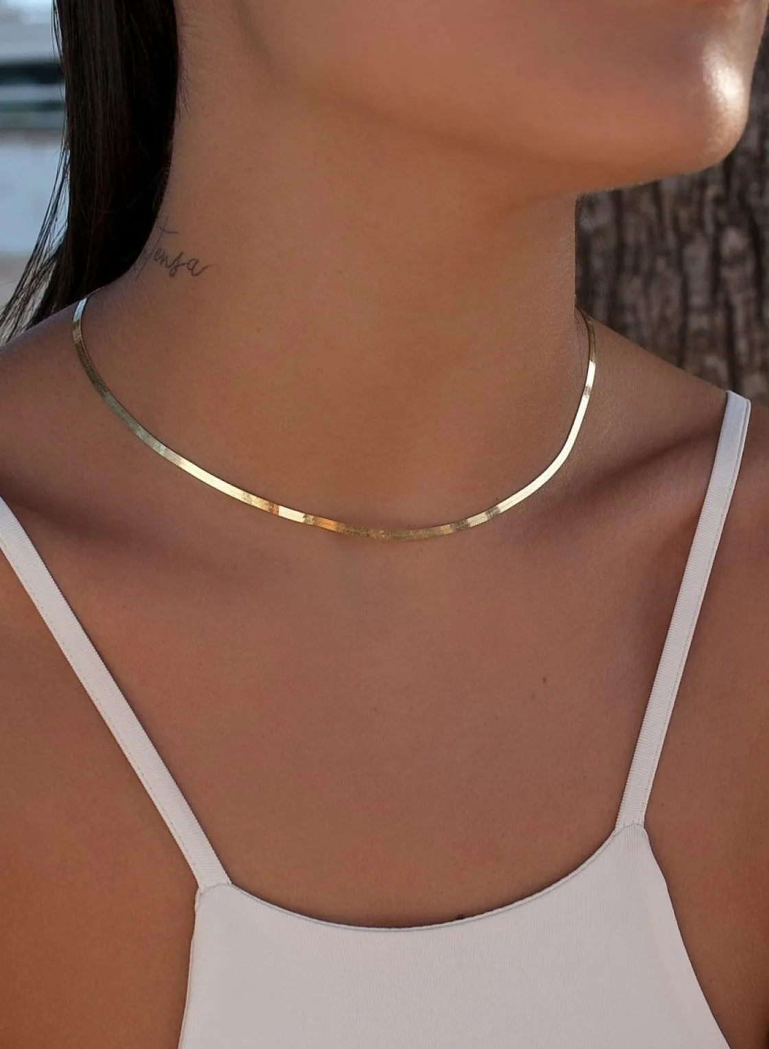 Collares Cortos | LINEARGENT Collares cortos de plata bañada en oro diseño snake