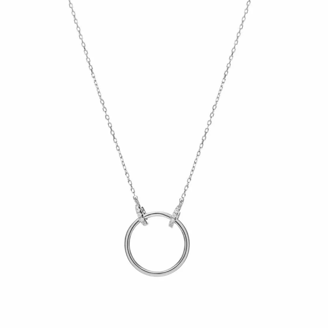 Colgantes Pequeños | Colgante Brillante | LINEARGENT Collares cortos diseño de argolla con soporte de circonitas