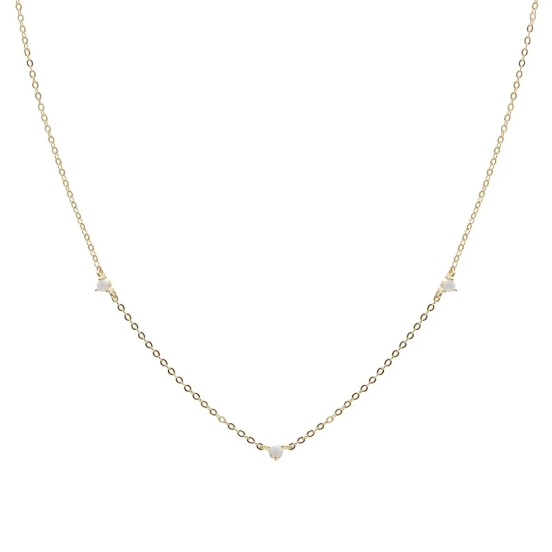 Collares Con Mini Colgantes | Collares Cortos | LINEARGENT Collares cortos diseño de tres gemas con baño de oro