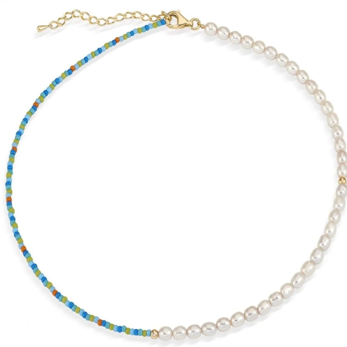 Colgante Perlas | Collares Cortos | LINEARGENT Collares cortos diseño dividido de perlas y bolas