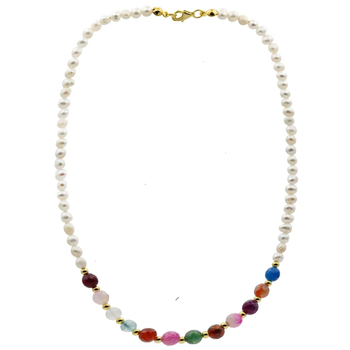 Collares Cortos | LINEARGENT Collares cortos diseño perlas con piedras naturales