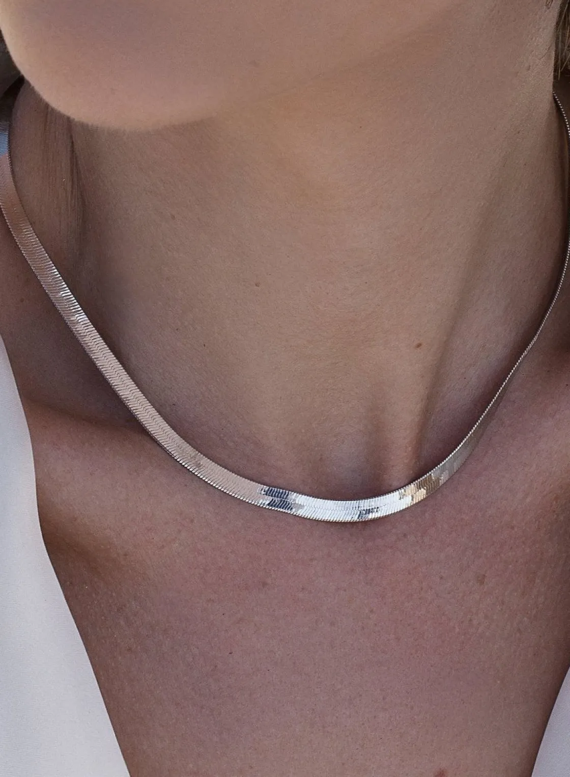 Collares Cortos | LINEARGENT Collares cortos en plata diseño snake grueso
