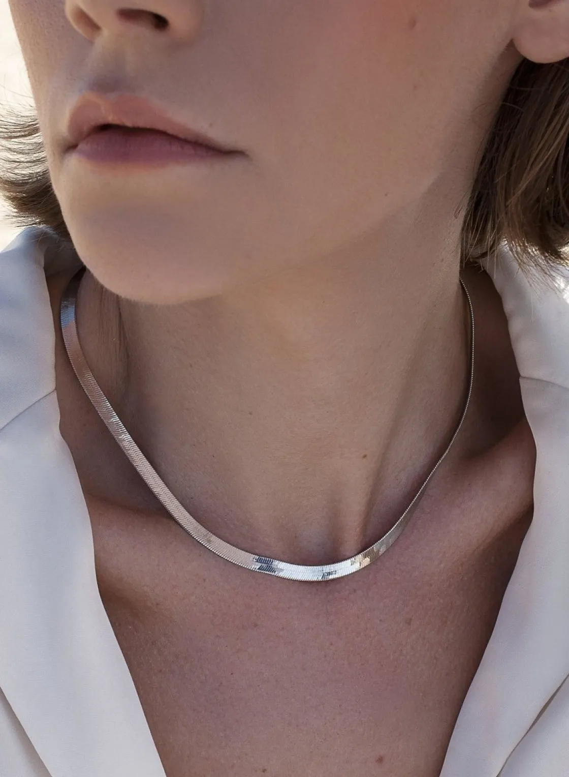 Collares Cortos | LINEARGENT Collares cortos en plata diseño snake grueso