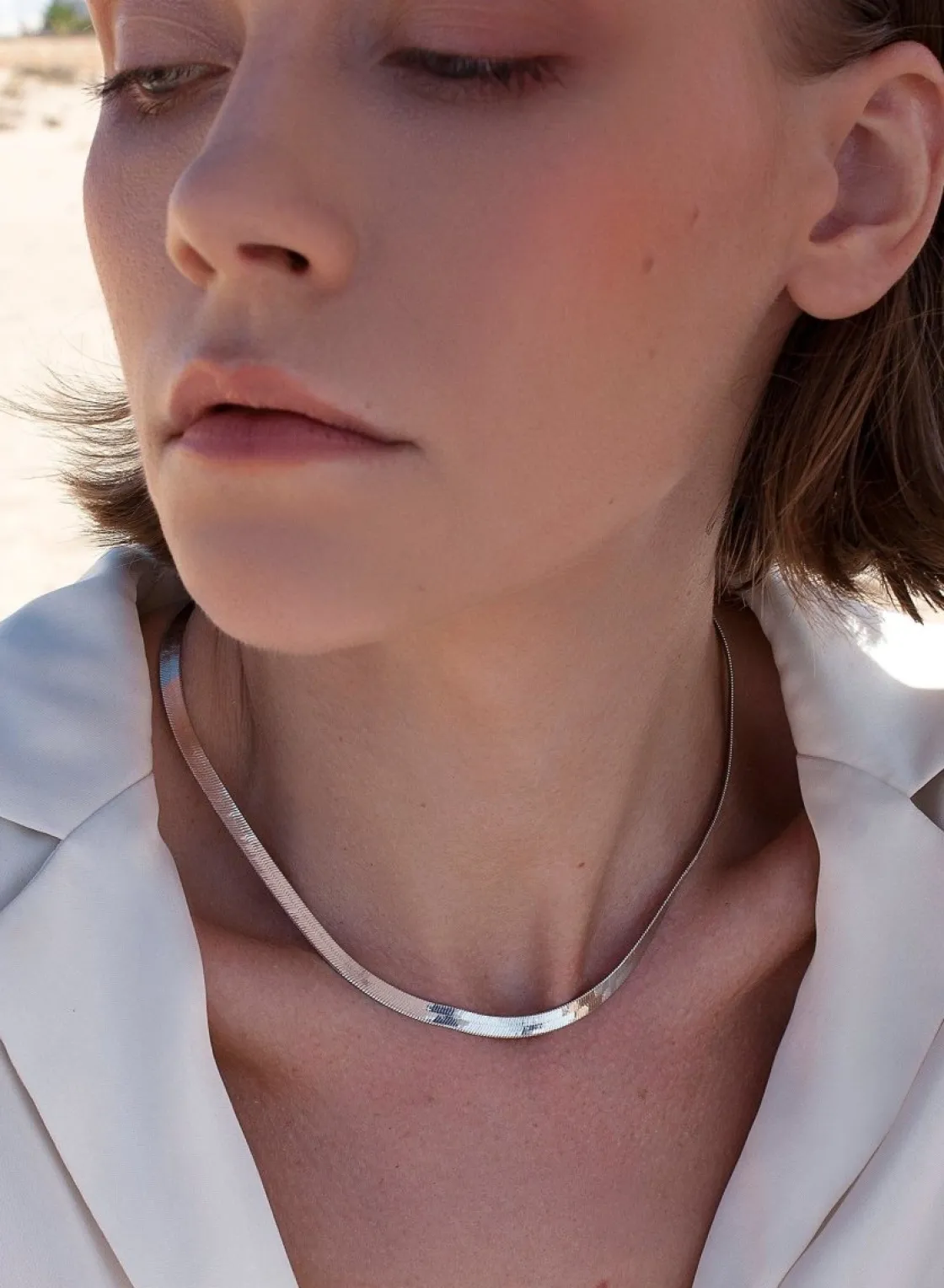 Collares Cortos | LINEARGENT Collares cortos en plata diseño snake grueso
