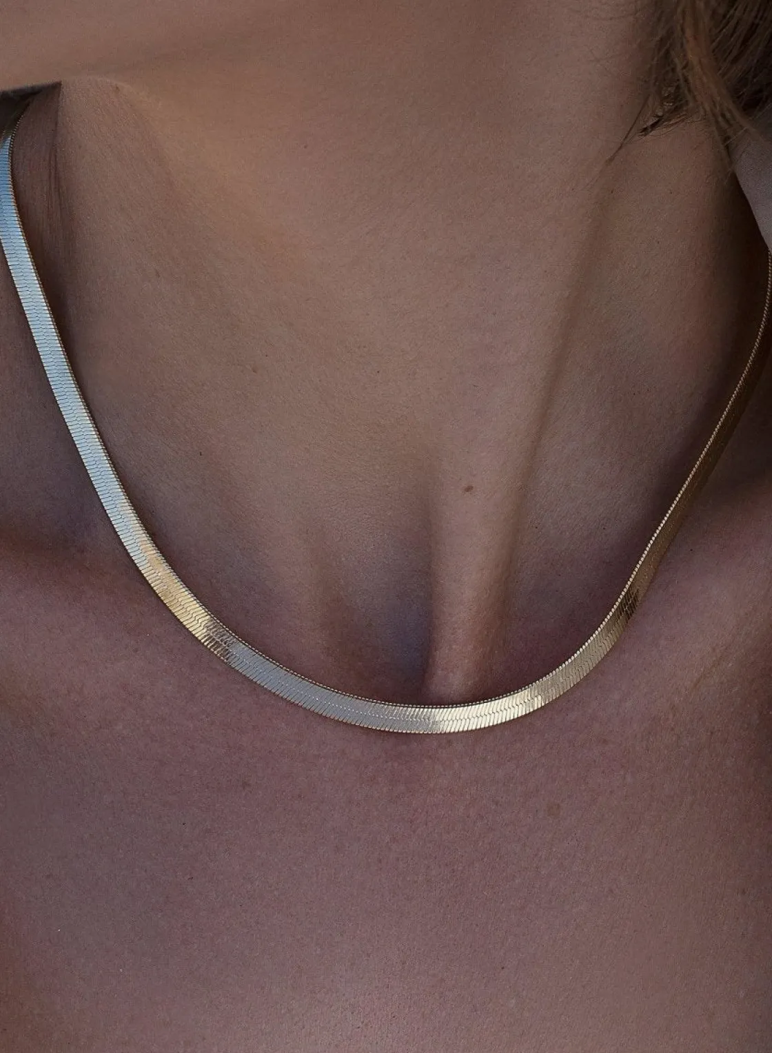 Collares Cortos | LINEARGENT Collares cortos en plata dorado diseño snake grueso