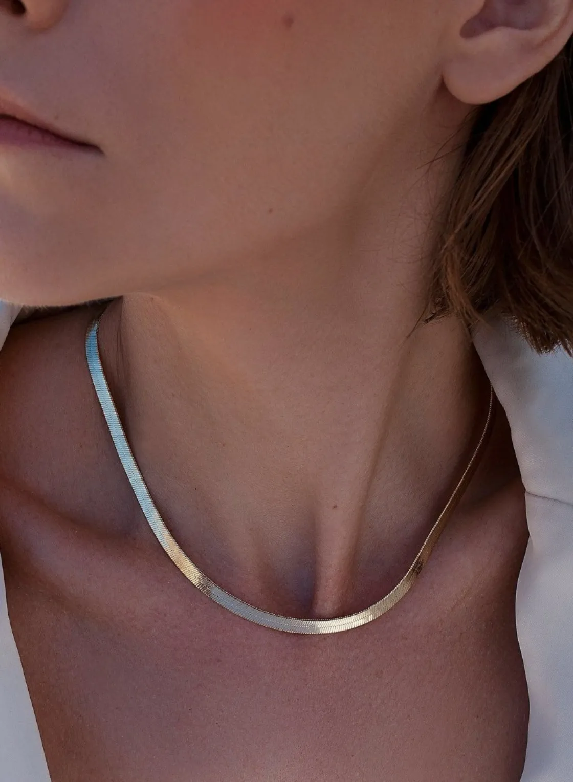 Collares Cortos | LINEARGENT Collares cortos en plata dorado diseño snake grueso