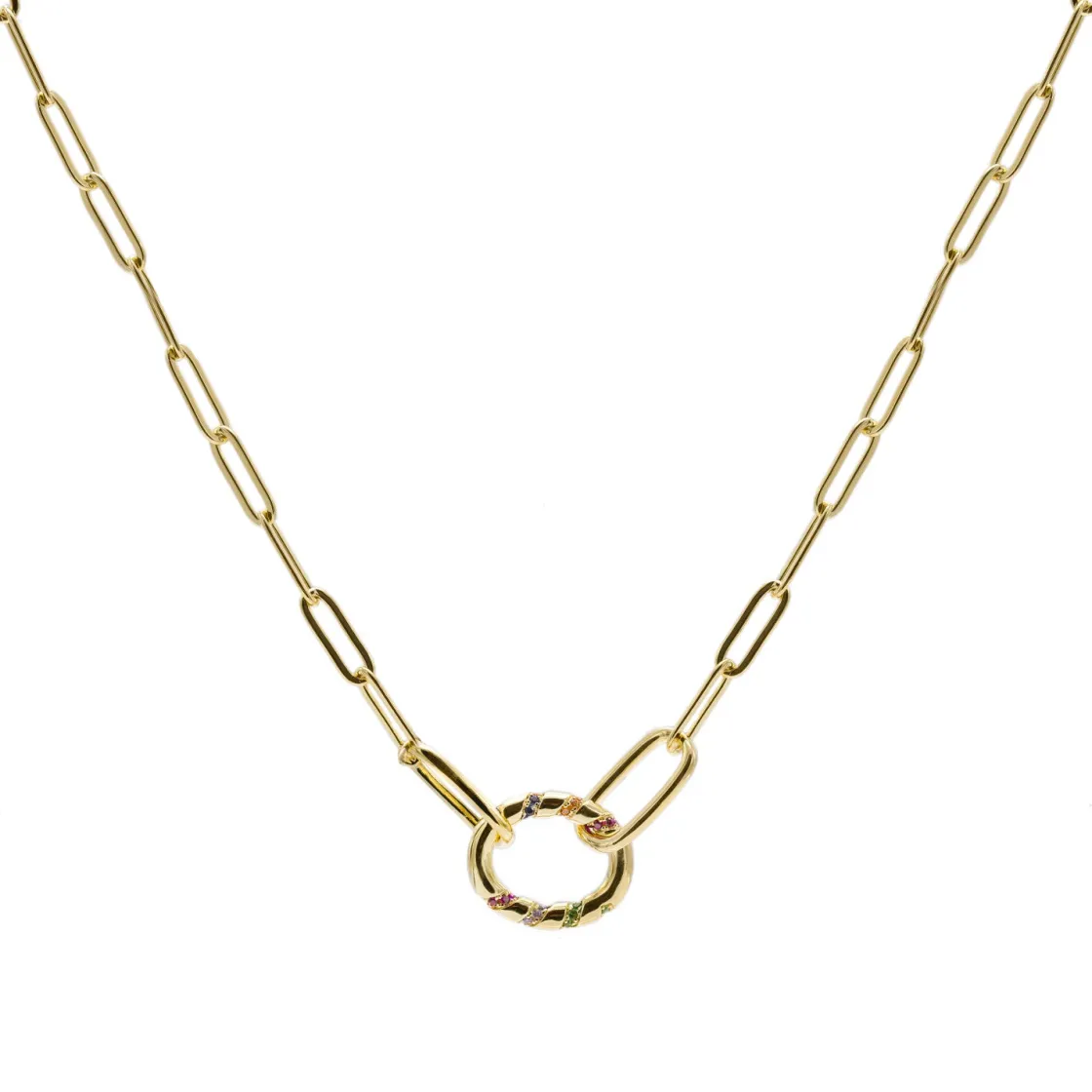 Collar Cadena | LINEARGENT Collares de plata diseño circular paper clip