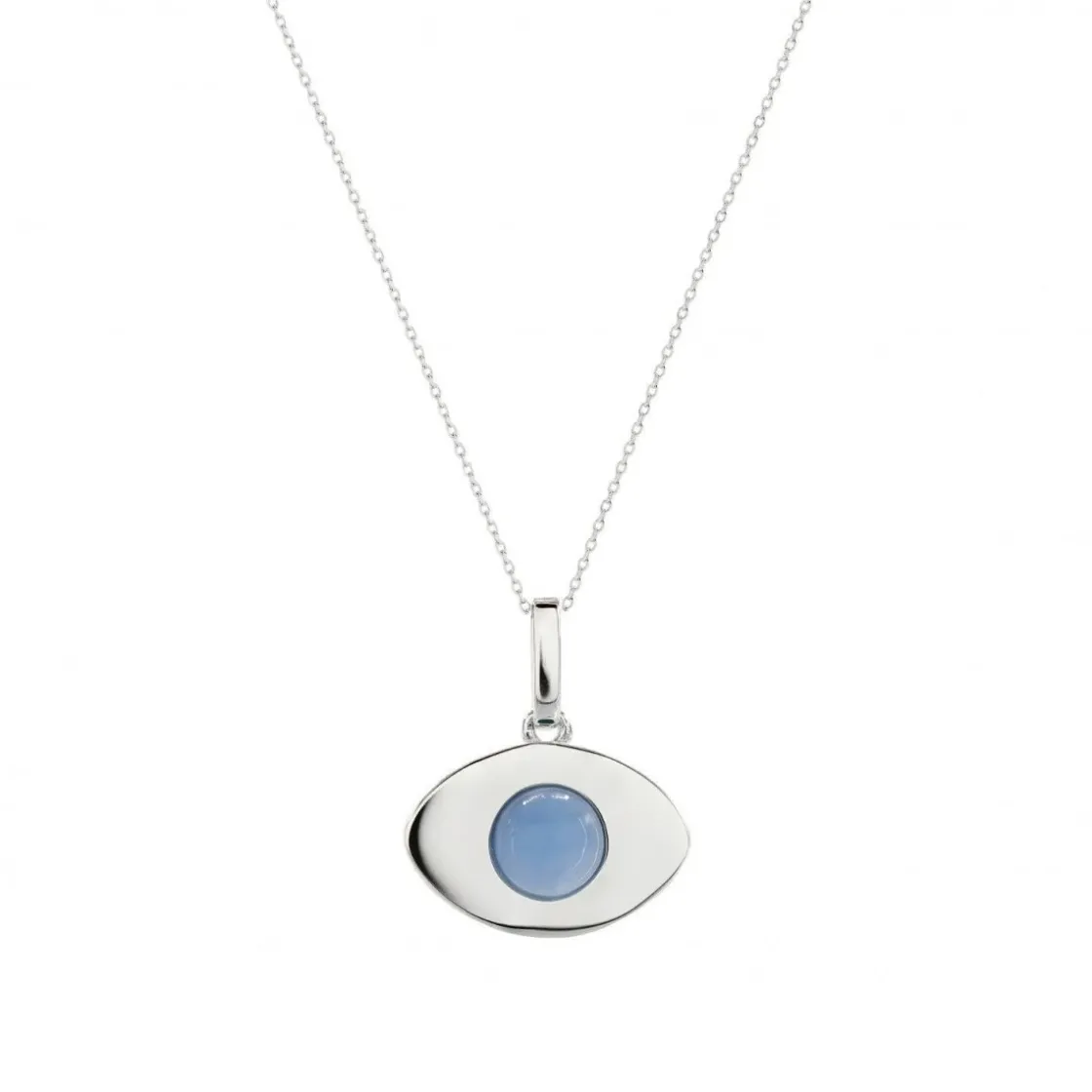Collares Con Piedras | LINEARGENT Collares de plata diseño ojo en tono aguamarina