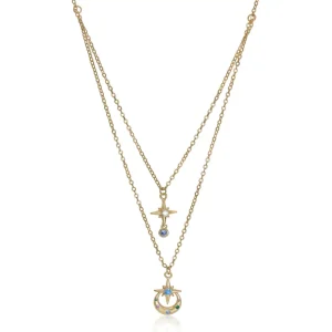 Collares Dobles | LINEARGENT Collares dobles de plata bañada en oro diseño universo