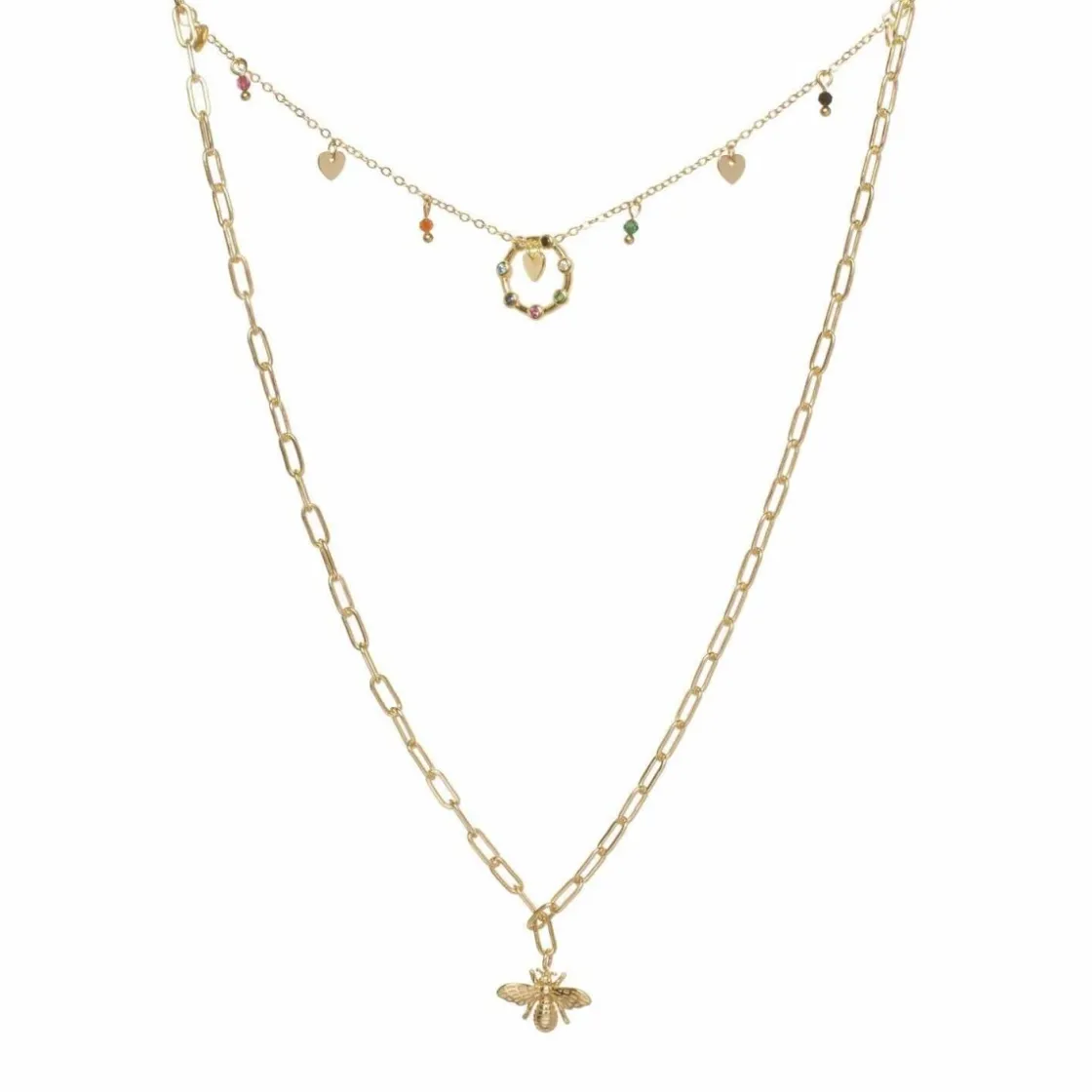 Collares Dobles | LINEARGENT Collares dobles en plata motivo de mosca