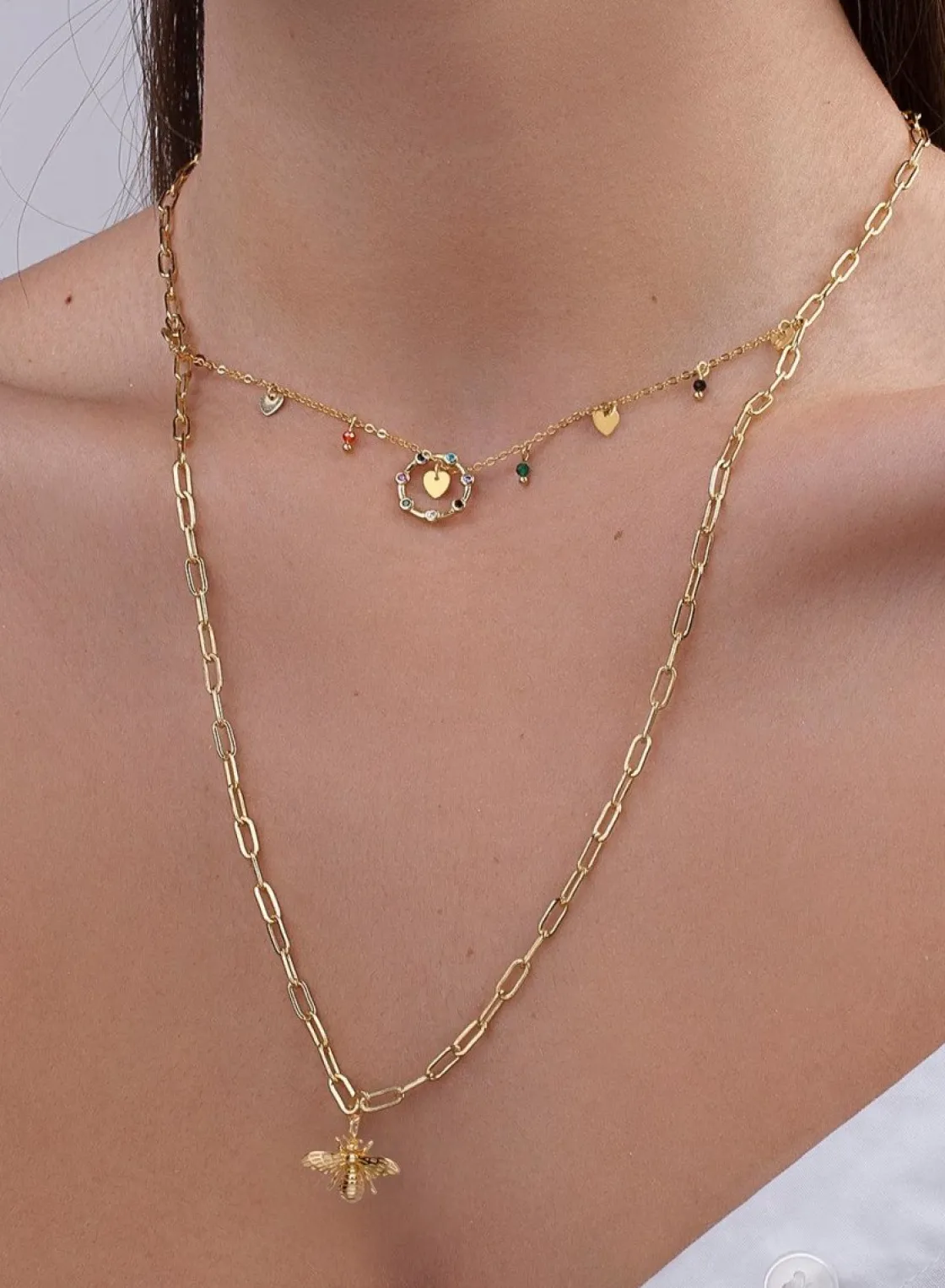 Collares Dobles | LINEARGENT Collares dobles en plata motivo de mosca