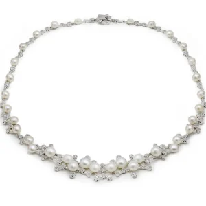 Collares Fiesta | Colgante Perlas | LINEARGENT Collares fiesta de plata diseño perla y corconitas