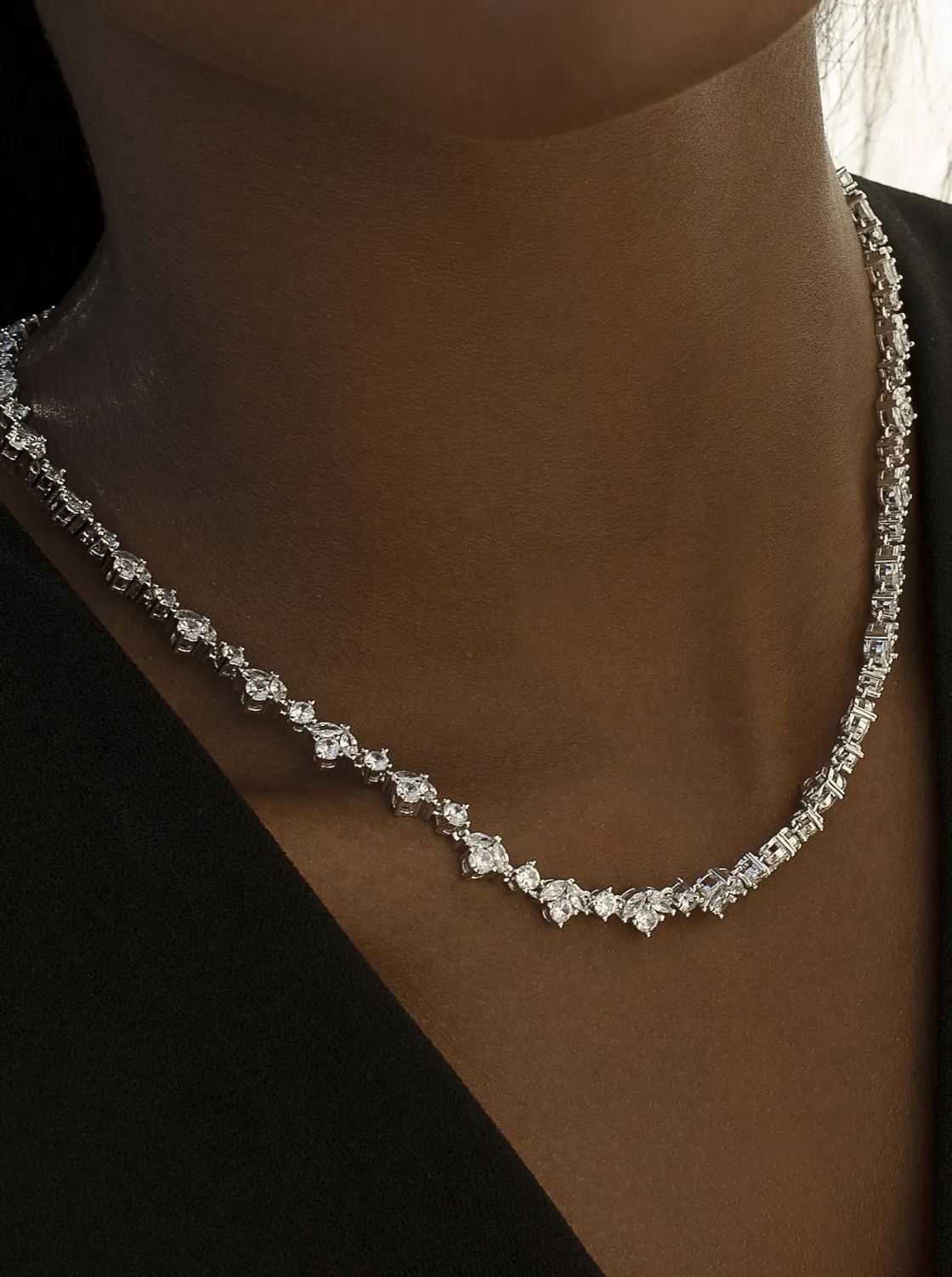 Collares Fiesta | LINEARGENT Collares fiesta de plata estilo novia diseño fino y floral