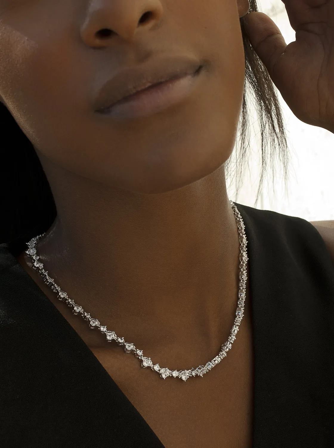 Collares Fiesta | LINEARGENT Collares fiesta de plata estilo novia diseño fino y floral