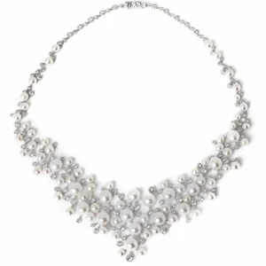 Collares Fiesta | Colgante Perlas | LINEARGENT Collares fiesta de plata lisa diseño perla natural