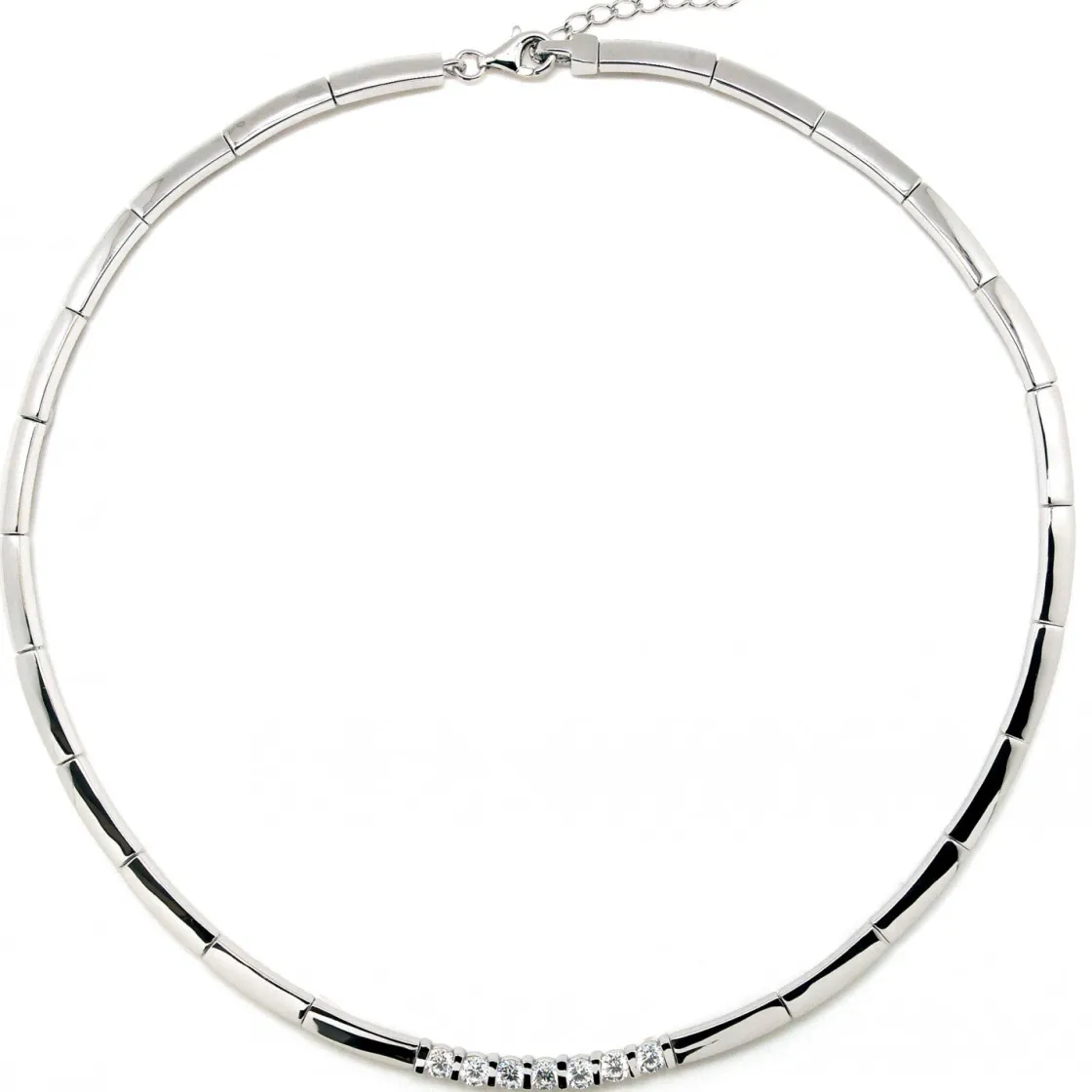 Collares Fiesta | LINEARGENT Collares fiesta de plata marco de circonita central