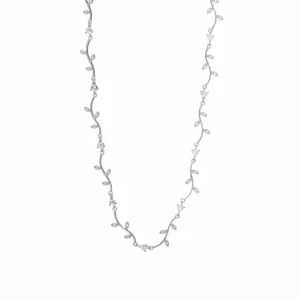 Collares Fiesta | Collares Cortos | LINEARGENT Collares fiesta diseño curvilíneo floral y circonita