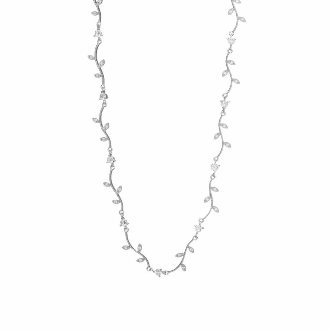 Collares Fiesta | Collares Cortos | LINEARGENT Collares fiesta diseño curvilíneo floral y circonita
