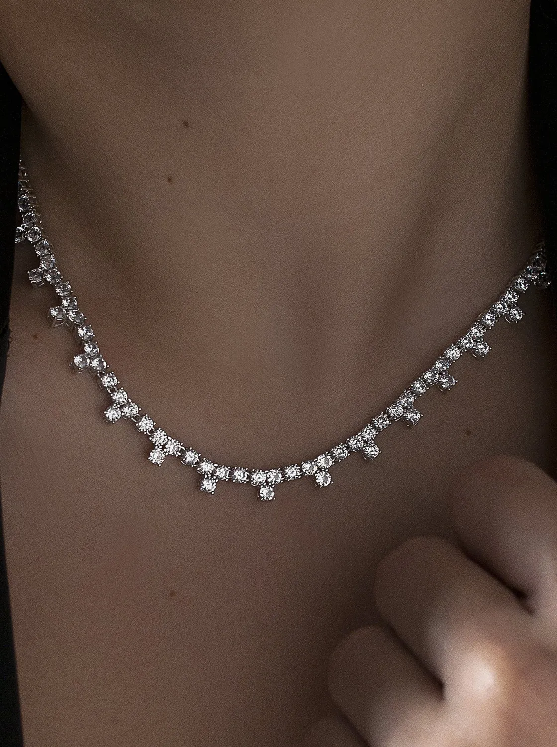 Collares Fiesta | LINEARGENT Collares fiesta en plata estilo novia con circonitas