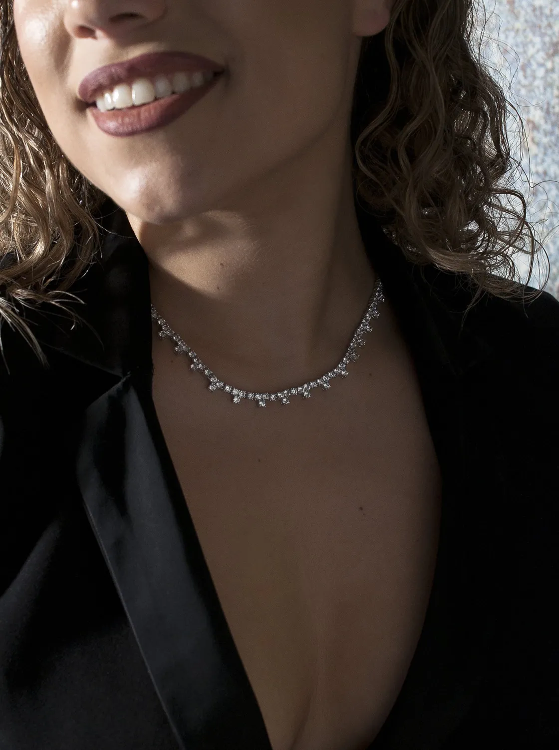 Collares Fiesta | LINEARGENT Collares fiesta en plata estilo novia con circonitas