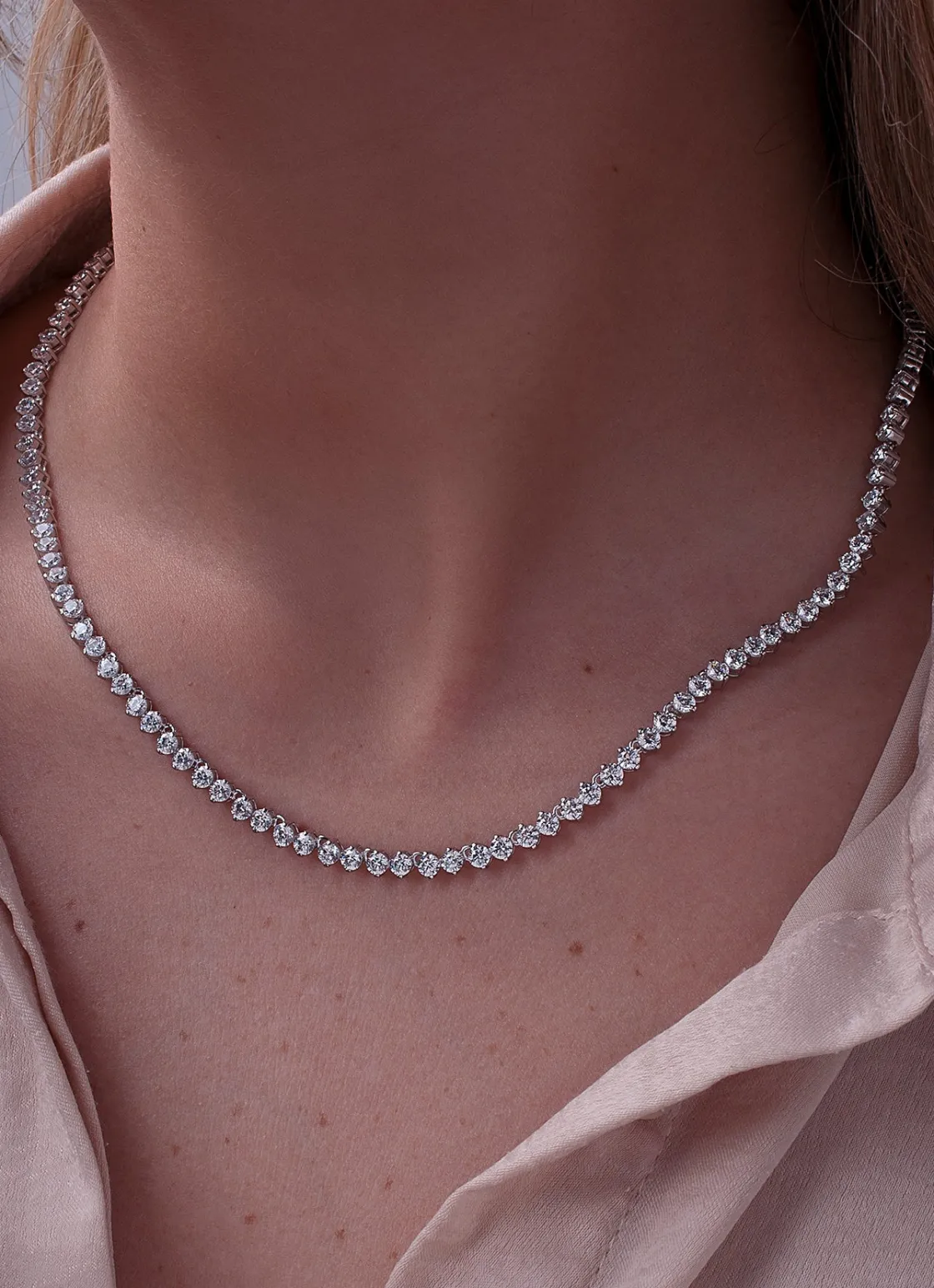 Collares Fiesta | LINEARGENT Collares fiesta estilo riviere con circonitas talla redonda