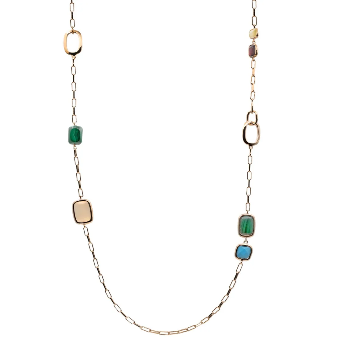 Collares Largos | LINEARGENT Collares largos con piedras de diseño tonos otoño