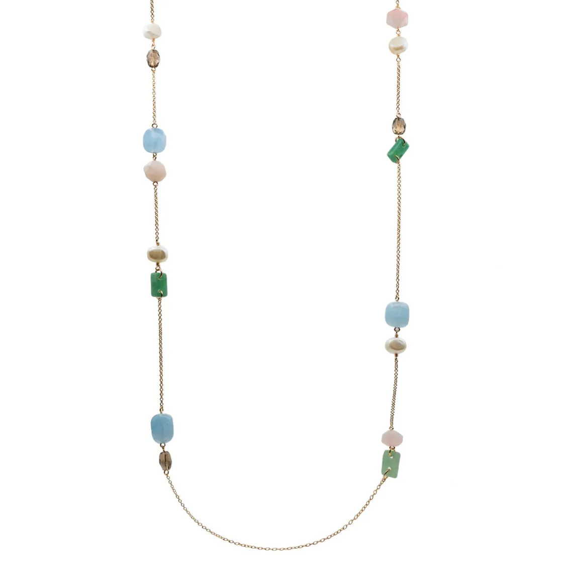 Collares Con Piedras | Collares Largos | LINEARGENT Collares largos con piedras naturales y detalle de perlas