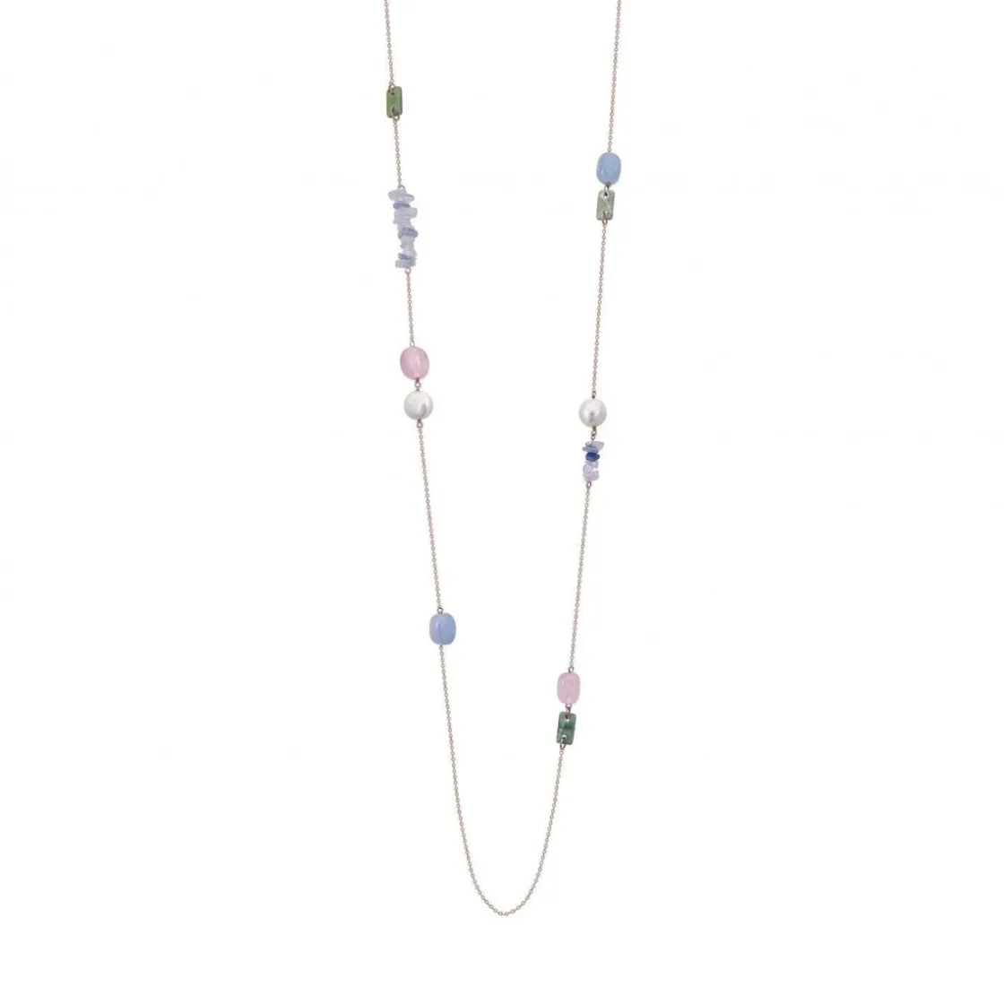 Collares Con Piedras | Collares Largos | LINEARGENT Collares largos diseño de gemas de colores con perlas