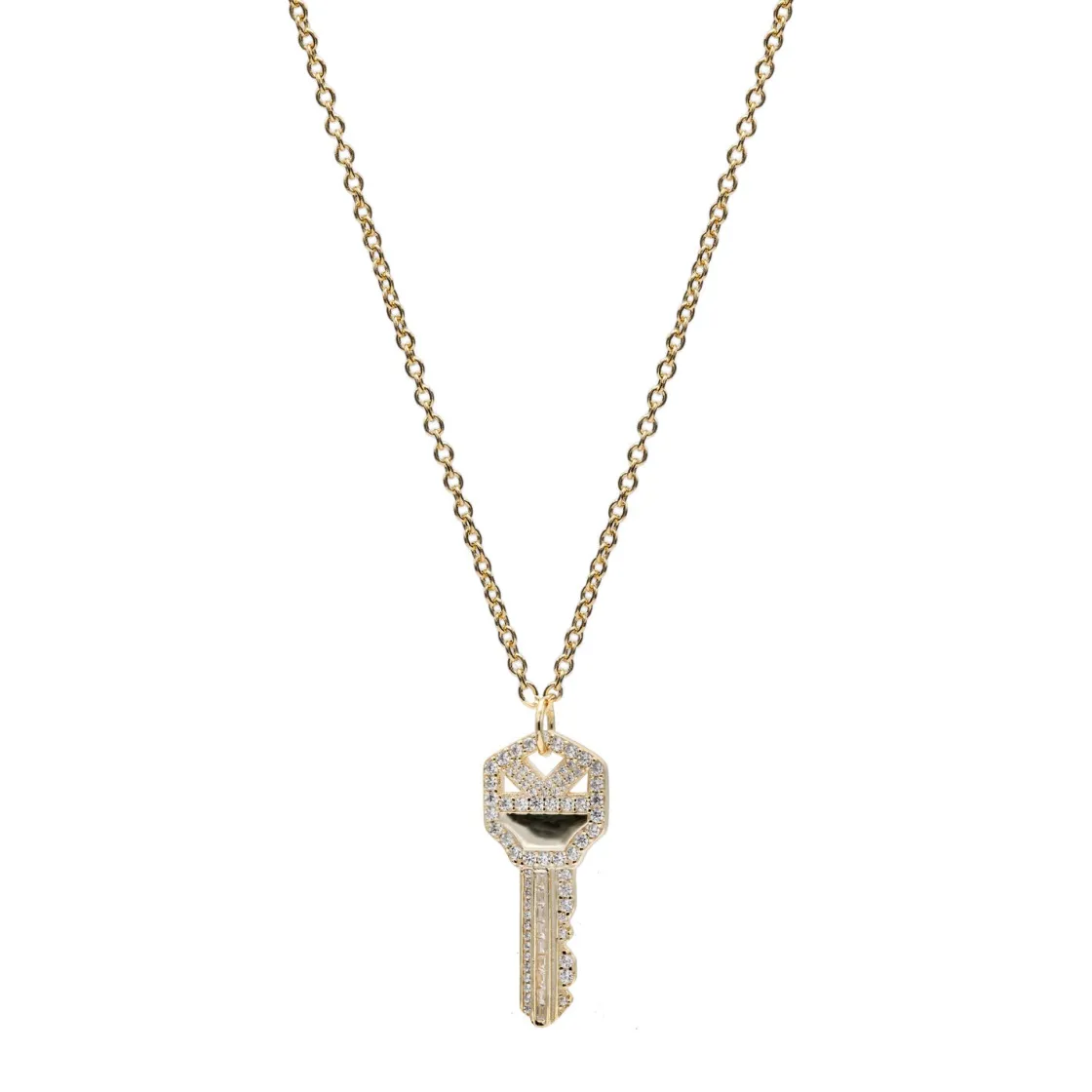 Collares Cortos | LINEARGENT Collares plata originales baño dorado diseño llave