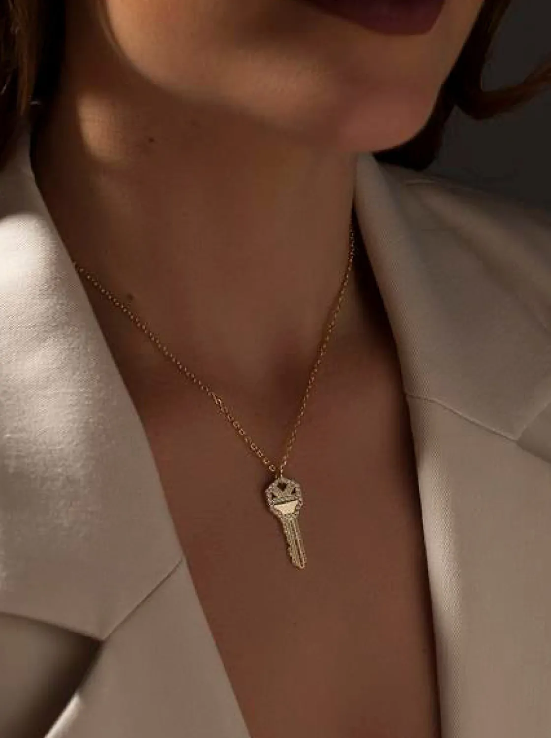 Collares Cortos | LINEARGENT Collares plata originales baño dorado diseño llave