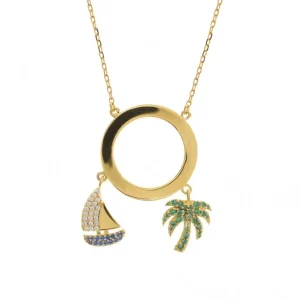Collares Plata Originales | LINEARGENT Collares plata originales baño en oro diseño marítimo