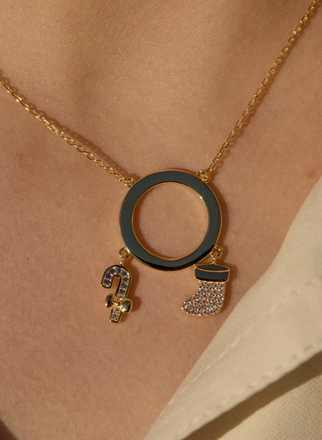 Collares Plata Originales | LINEARGENT Collares plata originales baño en oro diseño navidad