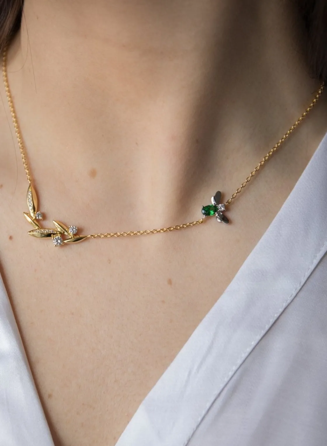 Collares Plata Originales | LINEARGENT Collares plata originales baño oro diseño mosca