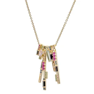 Collares Plata Originales | Collares Con Piedras | LINEARGENT Collares plata originales diseño chaos multicolor