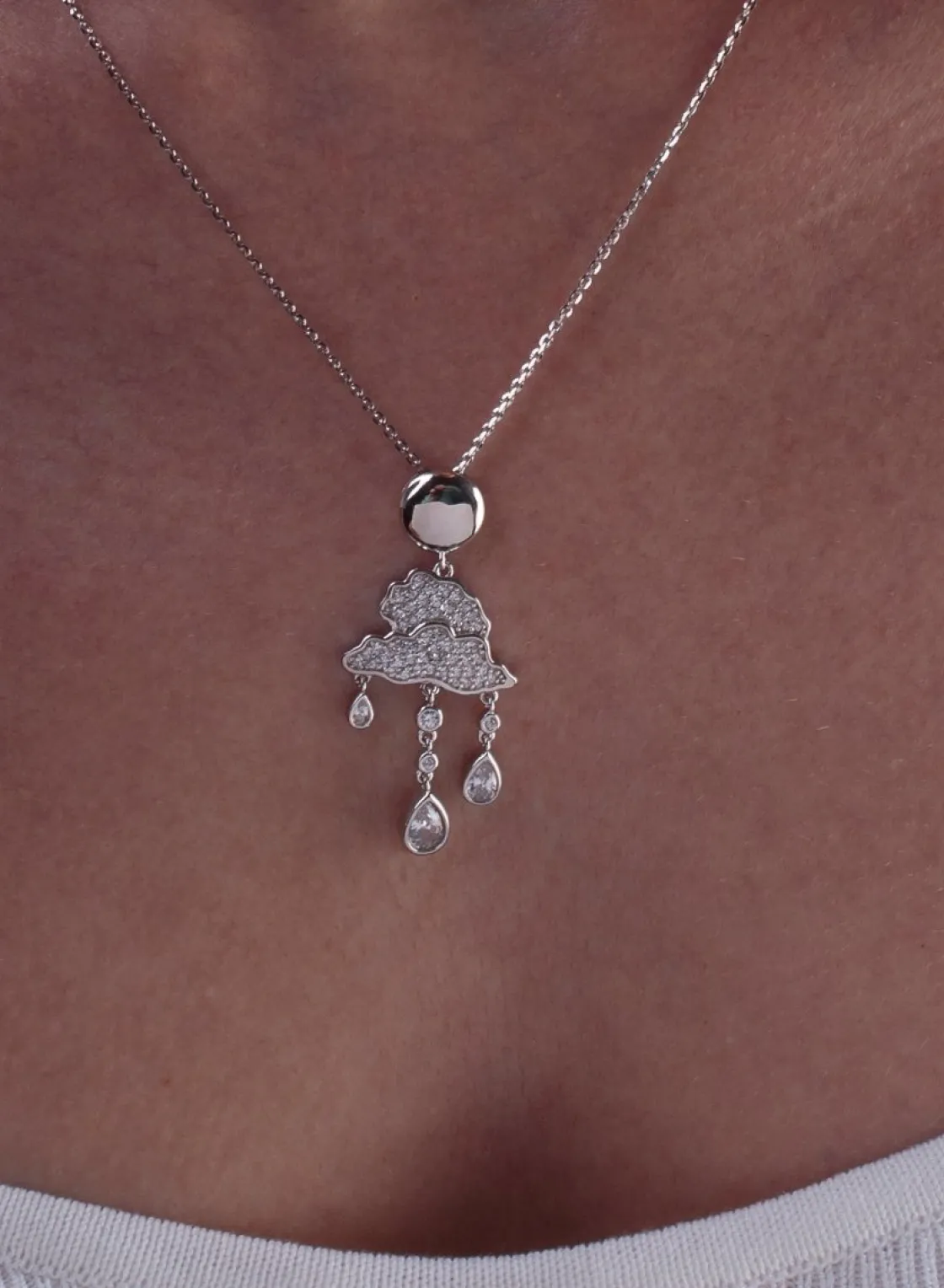 Collares Plata Originales | LINEARGENT Collares plata originales diseño charms de nubes y gotas