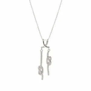 Collares Plata Originales | LINEARGENT Collares plata originales diseño doble nudo con circonita.