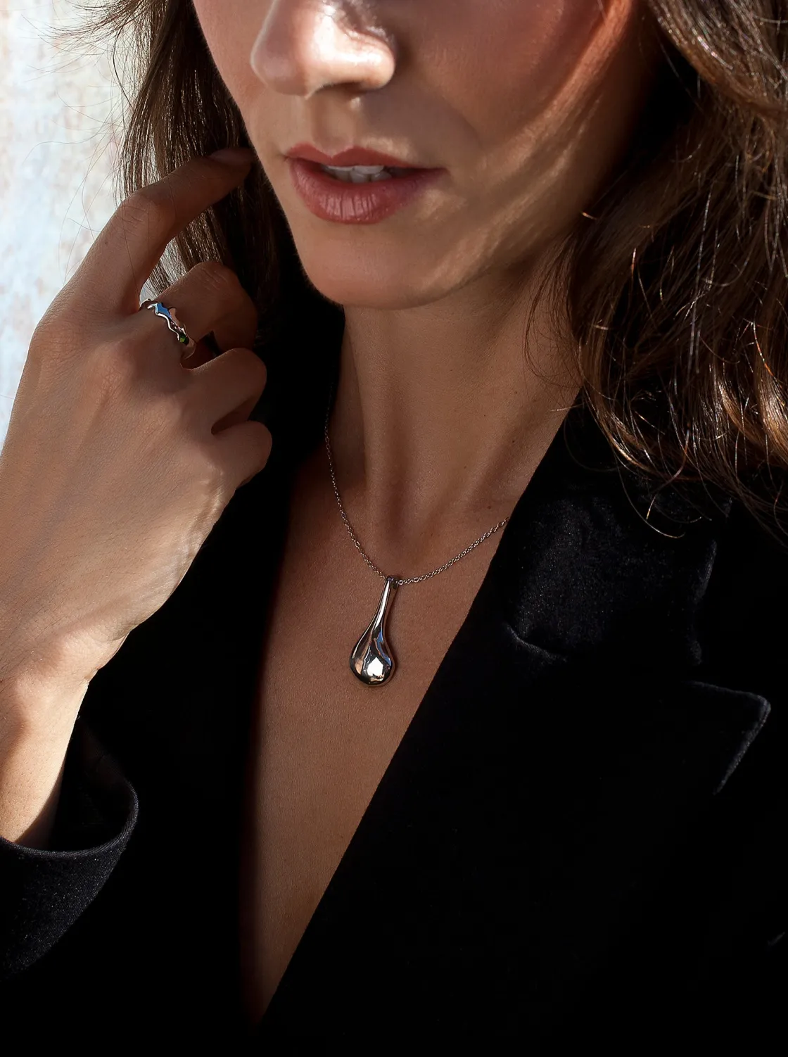 Collares Plata Originales | LINEARGENT Collares plata originales diseño en forma de gota