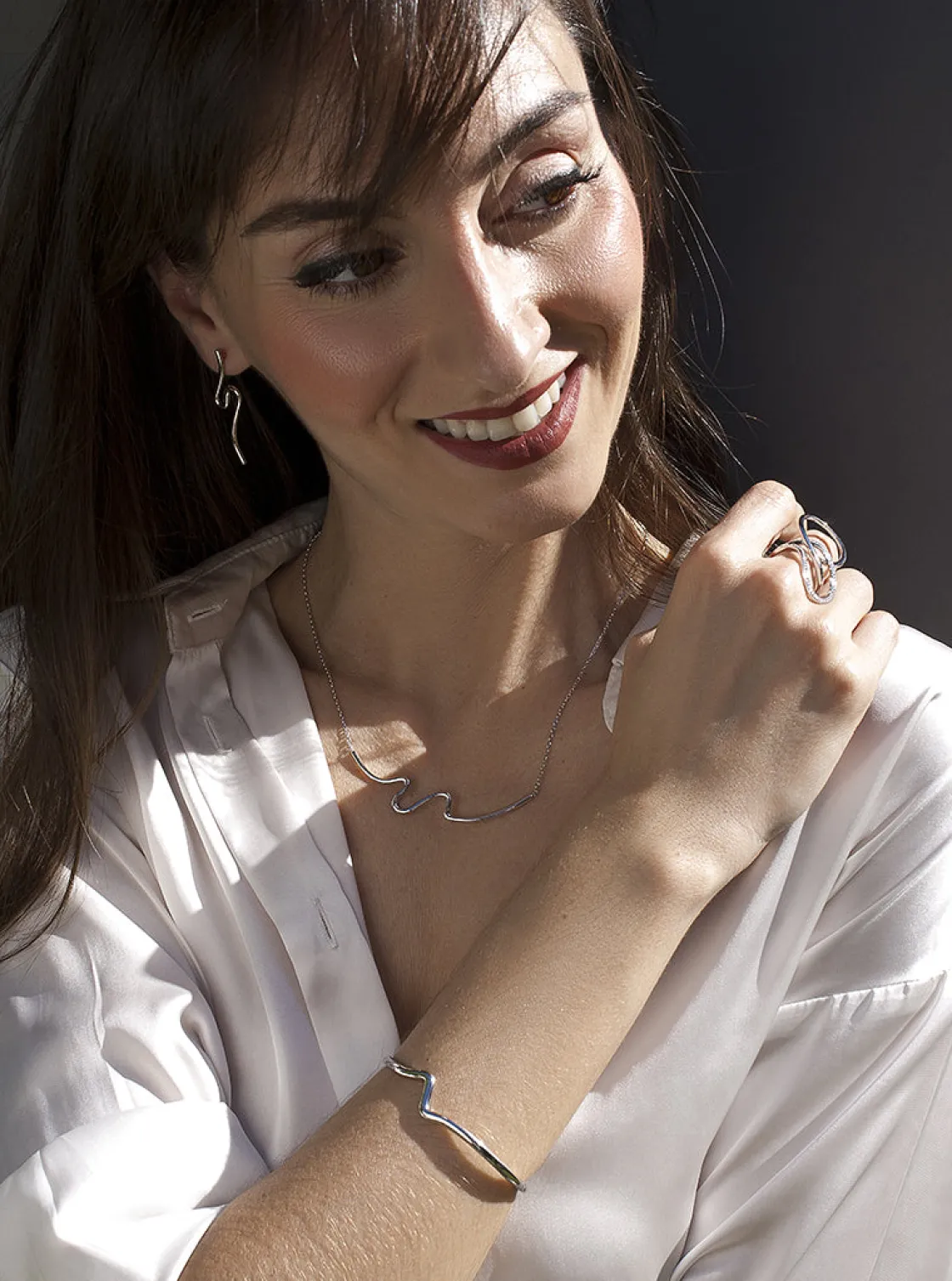 Collares Plata Originales | LINEARGENT Collares plata originales diseño fino irregular
