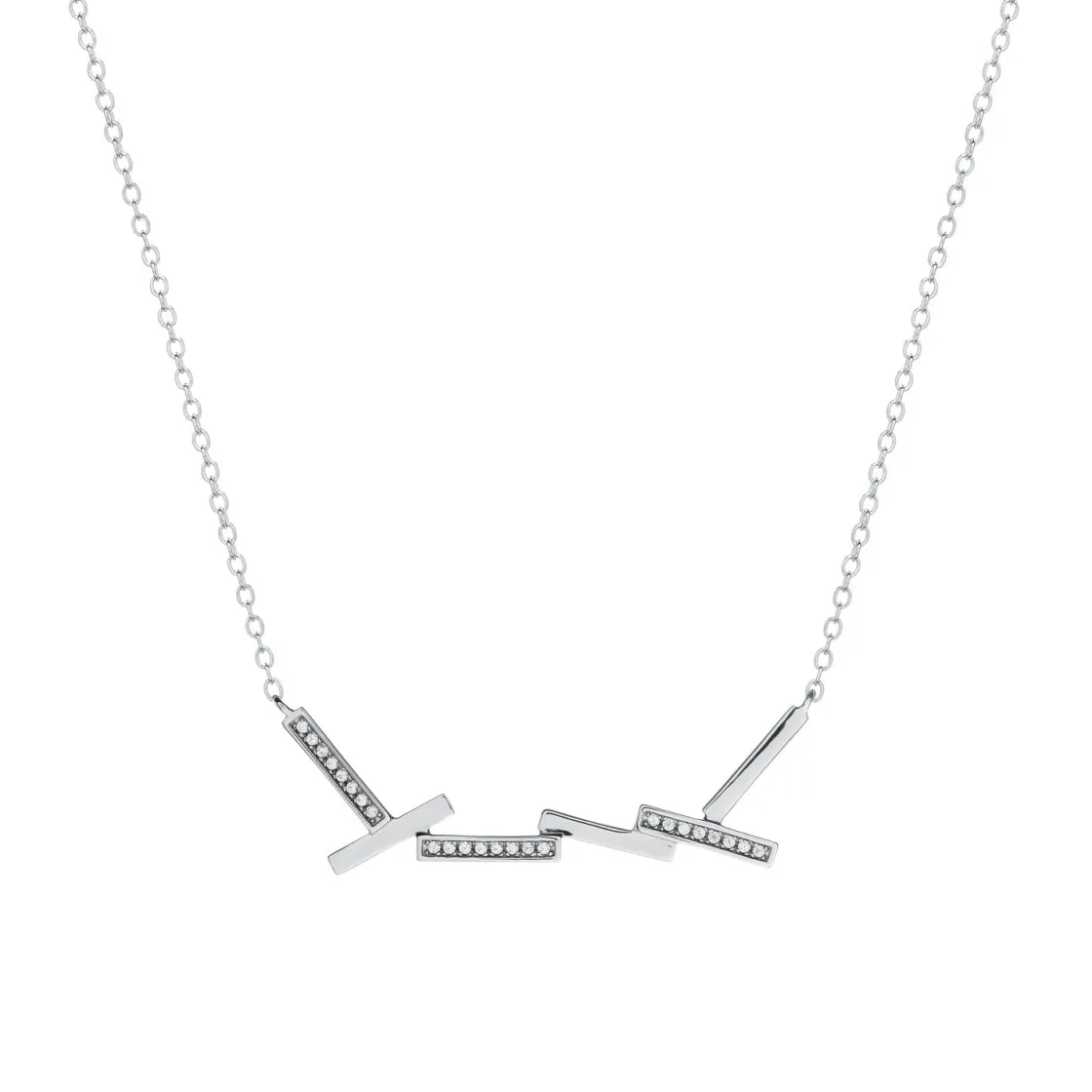 Collares Cortos | LINEARGENT Collares plata originales diseño minimalista con circonitas