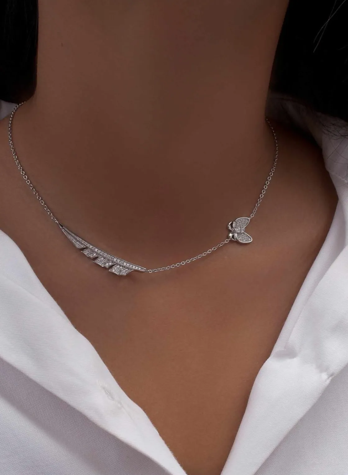 Collares Plata Originales | LINEARGENT Collares plata originales diseño pluma y mariposa
