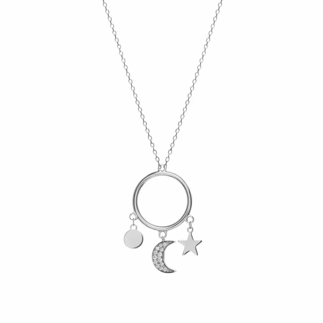 Collares Plata Originales | LINEARGENT Collares plata originales diseño triple charm estrella y luna